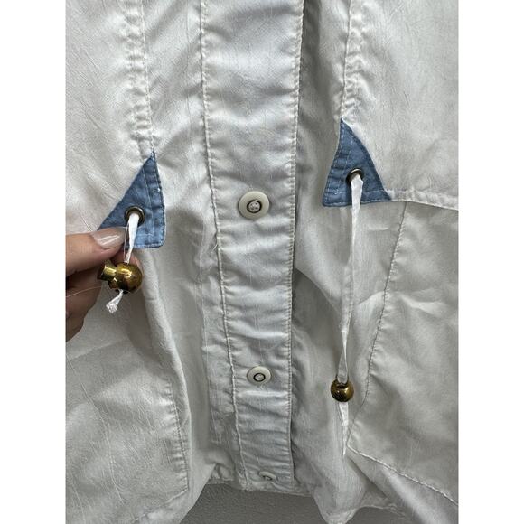 Womens Current Seen Jacket Size Medium White Button Up Windbreaker Vintage - Picture 5 of 16